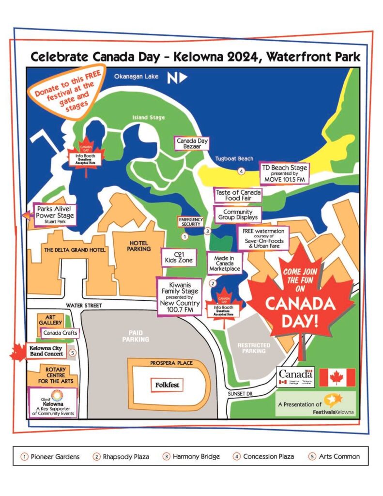 Celebrate Canada Day Kelowna Map