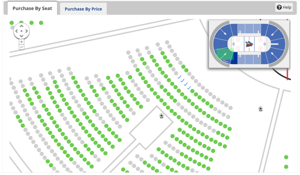 Select You Tickets Purchase By Seat 画面